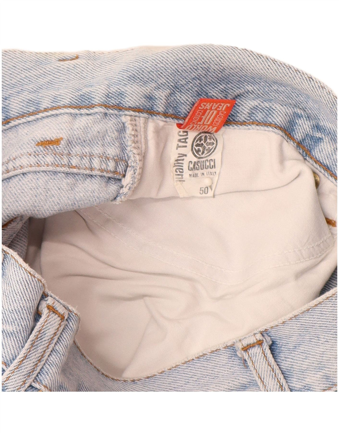 CASUCCI Blugi conici pentru femei cu talie înaltă IT 50 XL W28 L29 albastru bumbac