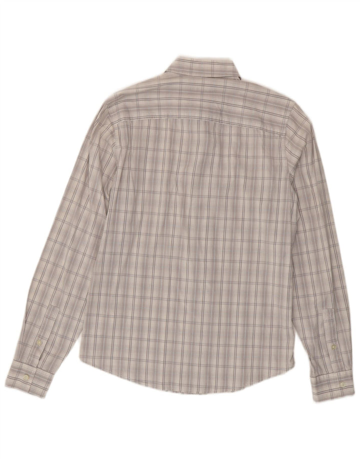 Cămașă pentru bărbați Calvin Klein Jeans, bumbac cu carouri, gri mediu