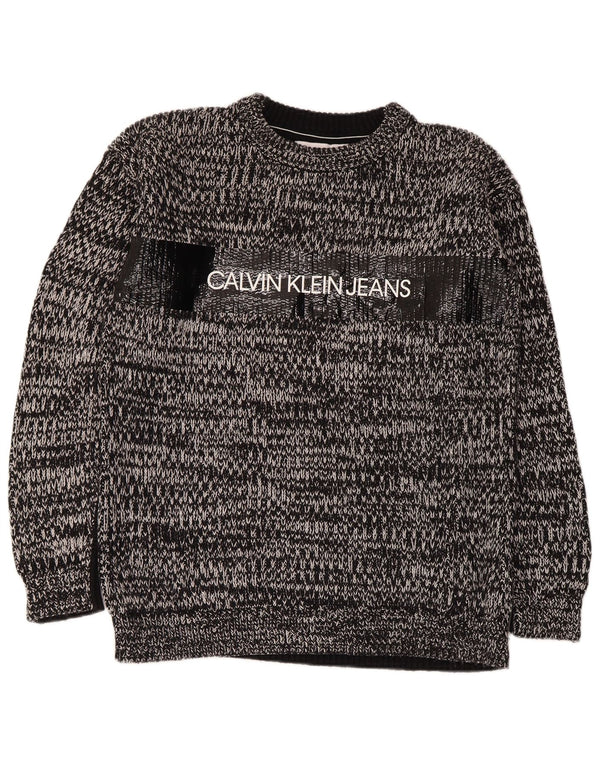 Pulover Calvin Klein Jeans pentru bărbați, cu gât crew, pete mediu gri