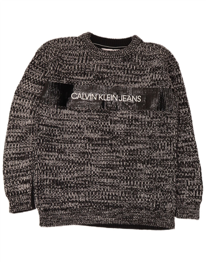 Pulover Calvin Klein Jeans pentru bărbați, cu gât crew, pete mediu gri