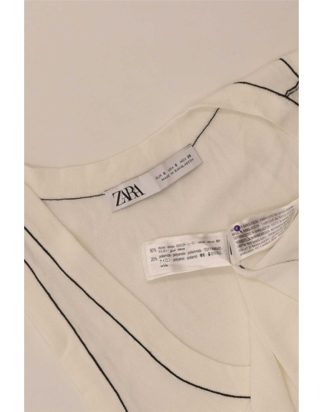 Vestă pentru femei Zara UK 8 Small din viscoză albă
