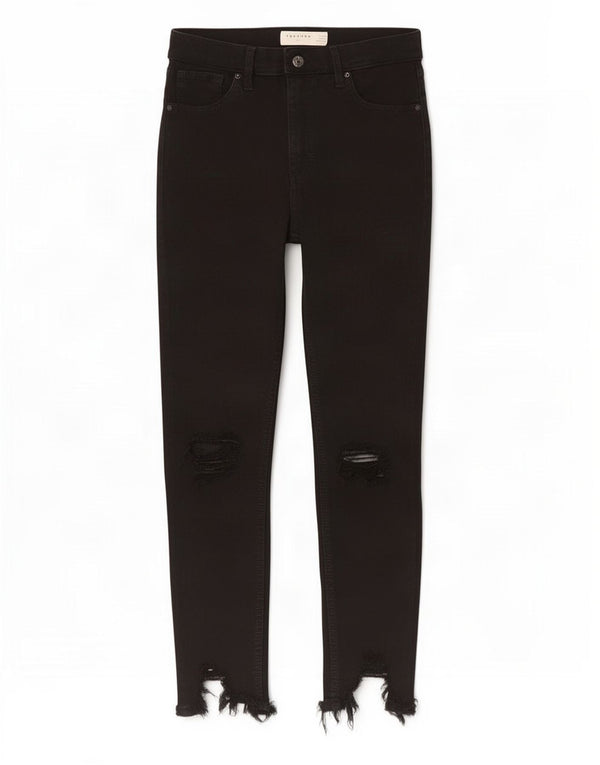 Topshop Blugi skinny distressed Jamie pentru femei W30 L24 bumbac negru