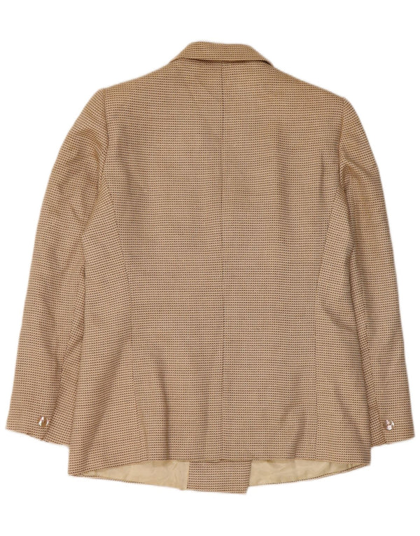 Jachetă Blazer pentru femei Max Mara, cu două piepturi, UK 16, mare, bej, geometrică