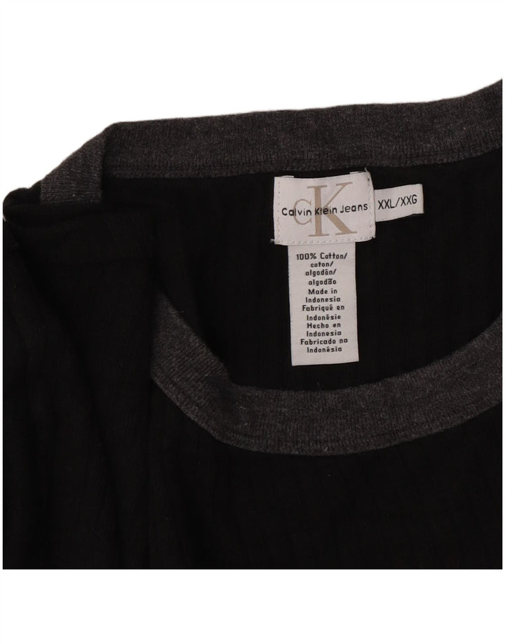 Calvin Klein Jeans Top pentru bărbați cu mânecă lungă 2XL, bumbac negru