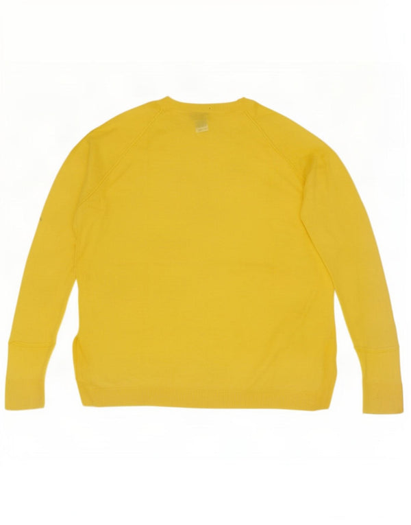 Topshop Pulover supradimensionat pentru femei cu decolteu triplu UK 8 Mic galben viscoză