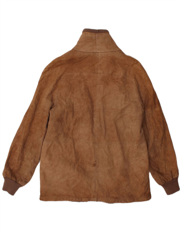 Jachetă din shearling pentru bărbați vintage UK 38 din piele maro medie
