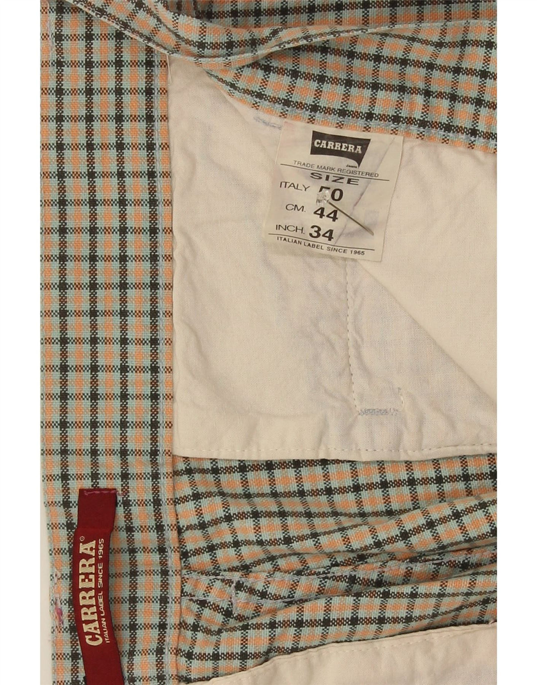 Pantaloni scurți chino pentru bărbați Carrera IT 50 Large W34 Bumbac cu carouri multicolore