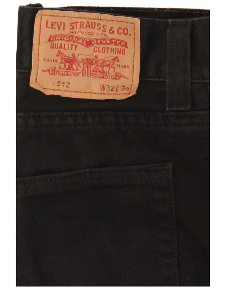 Blugi conici pentru bărbați Levi's 512 Slim Tapered W32 L34 Black
