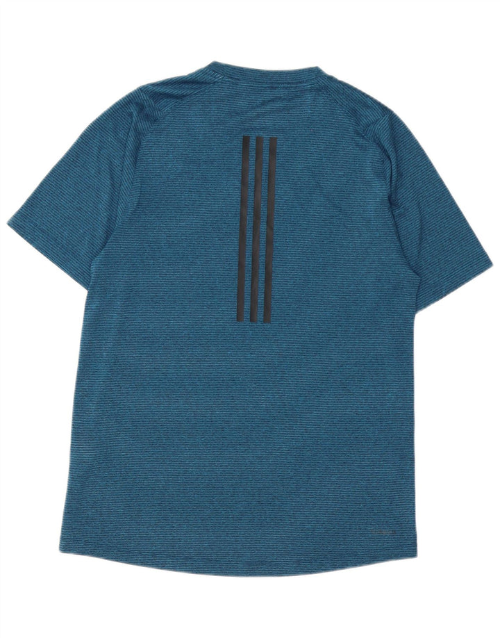 Tricou pentru bărbați Adidas Climalite Top mic, bleumarin, poliester cu dungi