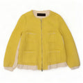Jachetă Blazer pentru femei cu fermoar complet Zara UK 14 Medium Yellow Colorblock