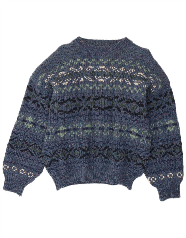 Pulover Levi's pentru femei cu gâtul barca UK 16 Large Blue Fair Isle