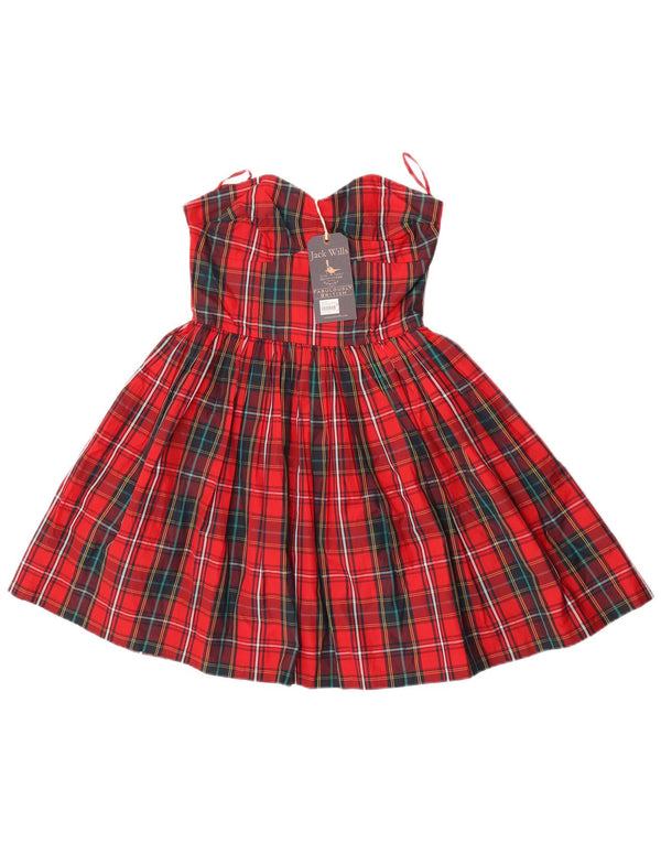 Rochie Jack Wills pentru femei fără bretele UK 8 Small Red Check Poliester