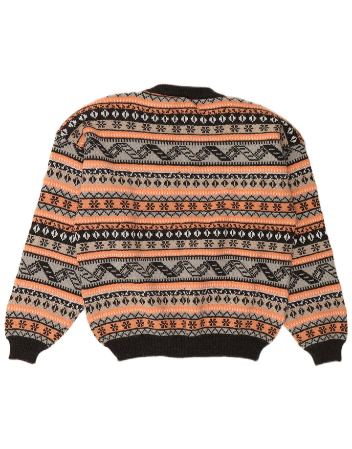 Pulover VINTAGE pentru femei cu gât roșu și pulover UK 16 mare, multicolor