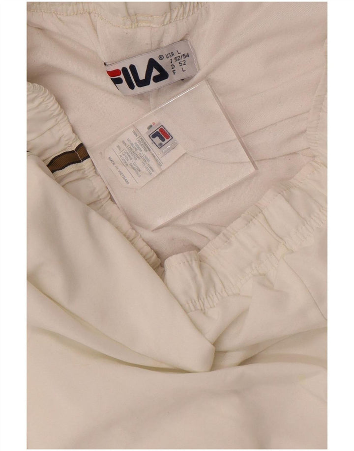 Pantaloni de trening cu grafică Fila pentru bărbați, poliester cu dungi albe mari
