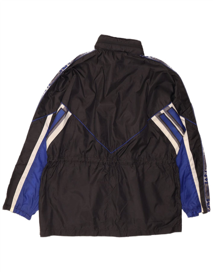 Jachetă de ploaie grafică cu glugă pentru bărbați JAKO UK 42 XL, nailon color bloc negru