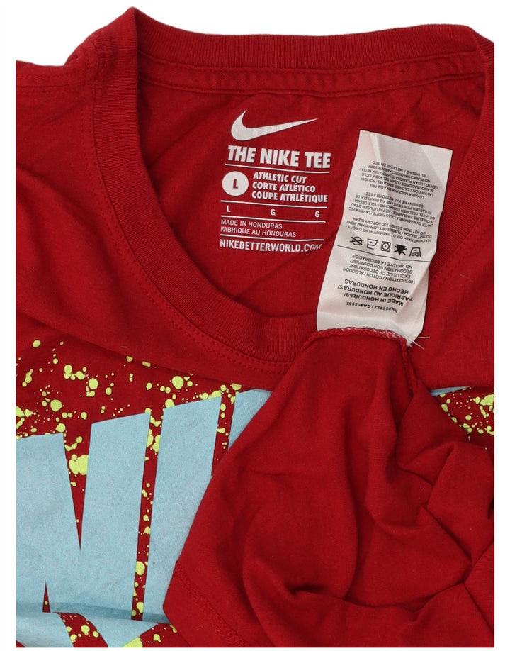Tricou grafic NIKE pentru femei Athletic Cut Top UK 14 mare bumbac roșu