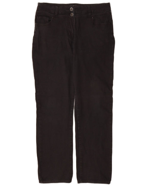 Pantaloni casual drepti pentru femei M&Co UK 14 Large W32 L30 Bumbac negru