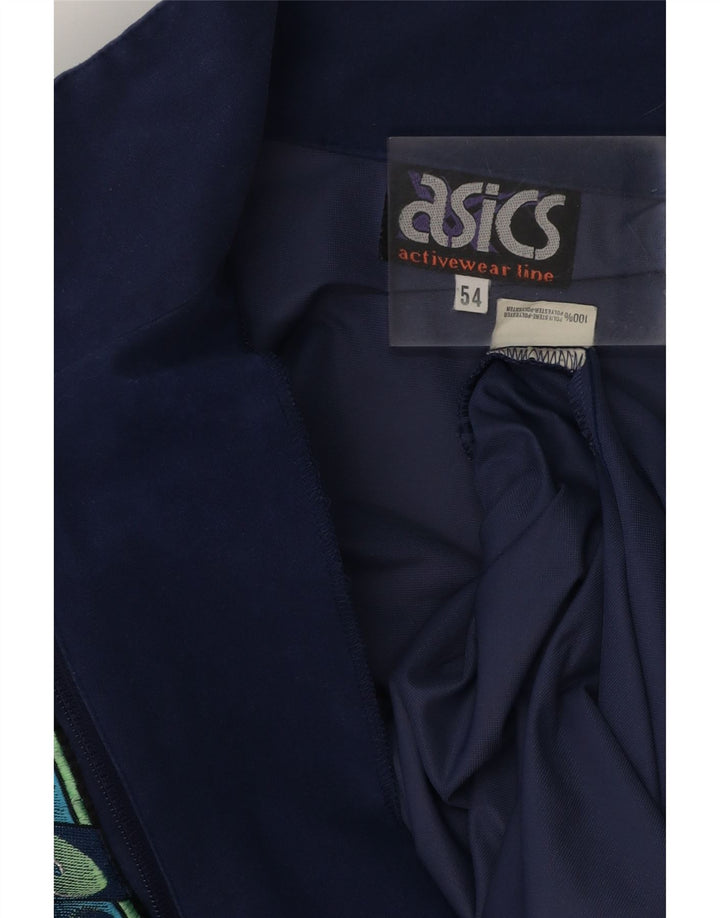 ASICS Mens Graphic Full Tracksuit IT 54 XL  Navy Blue Polyester Vintage Asics and Second-Hand Asics from Messina Hembry 