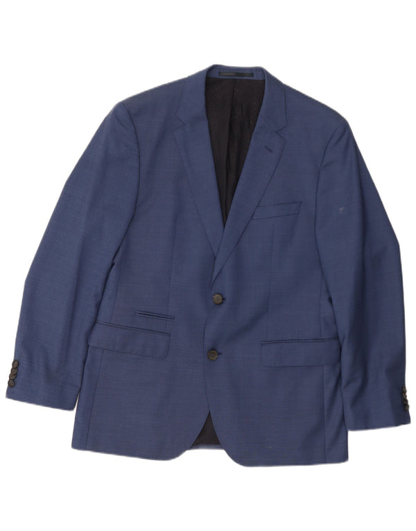 Blazer pentru bărbați HUGO BOSS cu 2 nasturi EU 50 Lână mare albastră