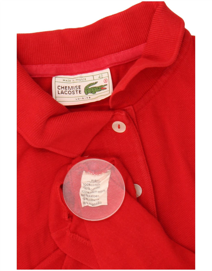 Tricou polo fără mâneci Lacoste pentru femei, mărimea 40, bumbac roșu mediu