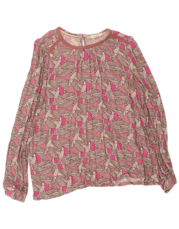 White Stuff pentru femei cu model abstract bluză Top UK 12 Roz mediu