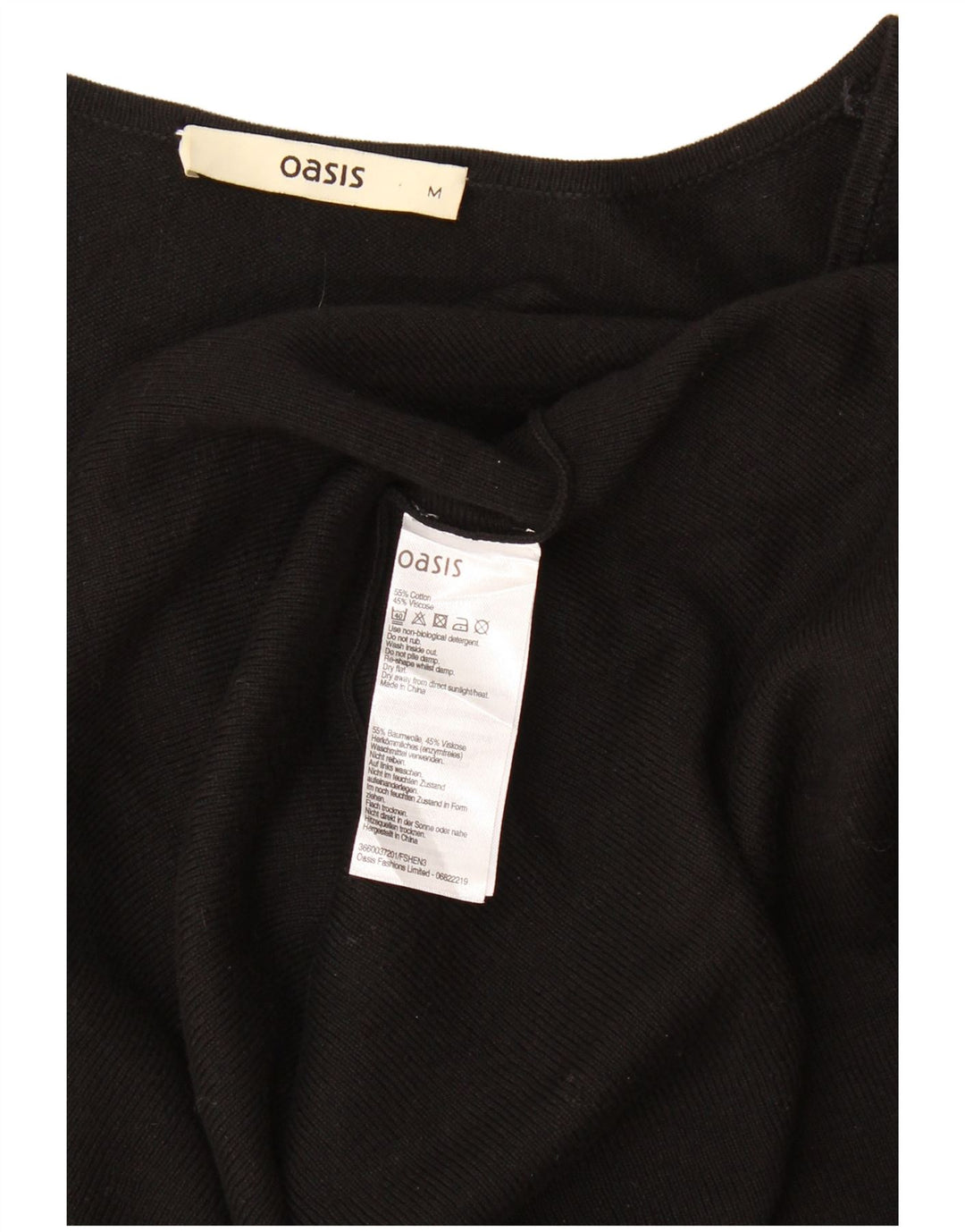Rochie Jumper Oasis pentru femei UK 12 Medium Black Bumbac