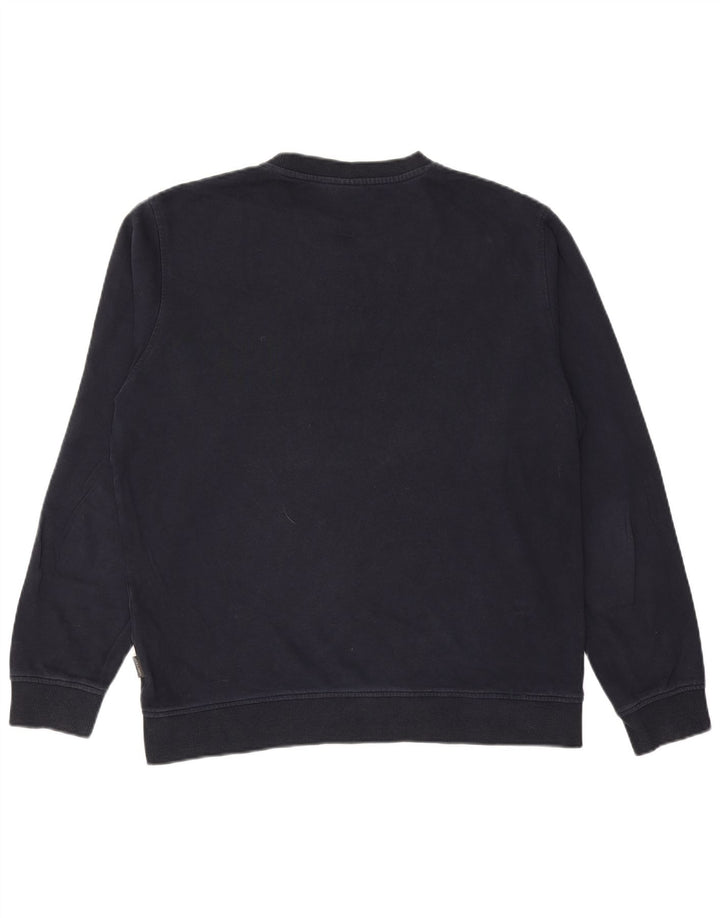 JACK & JONES Hanorac grafic pentru bărbați Pulover mare din bumbac bleumarin