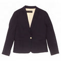 Blazer pentru femei Zara cu 1 nasture UK 18 XL Bleumarin Viscoză