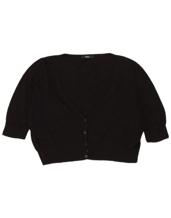 MARKS & SPENCER Pulover cardigan cu mâneci 3/4 pentru femei UK 18 XL Negru