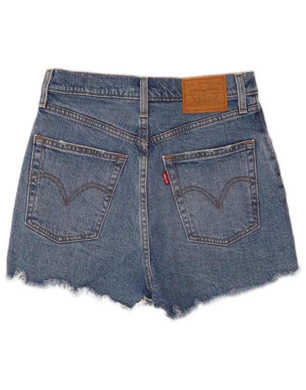 Pantaloni scurți Levi's Ribcage, cu talie înaltă, din denim, W26 Small Blue Bumbac