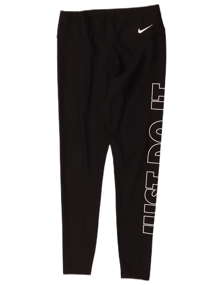 Leggings Nike Dri Fit Graphic pentru femei UK 14 Poliester mediu negru