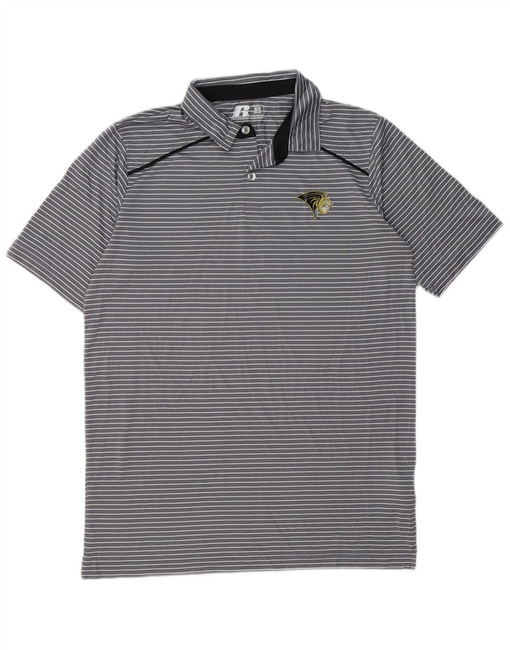 RUSSELL ATHLETIC Tricou polo pentru bărbați Marea Britanie 38/40 Poliester cu dungi gri mediu
