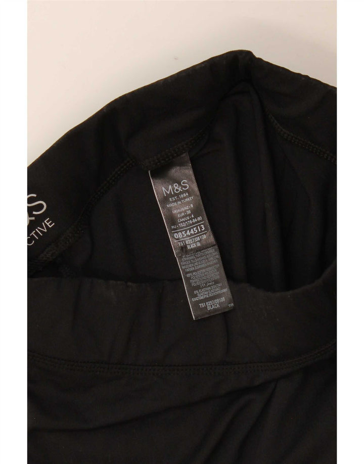 Leggings Capri cu talie înaltă pentru femei Marks & Spencer UK 8 Poliester negru mic