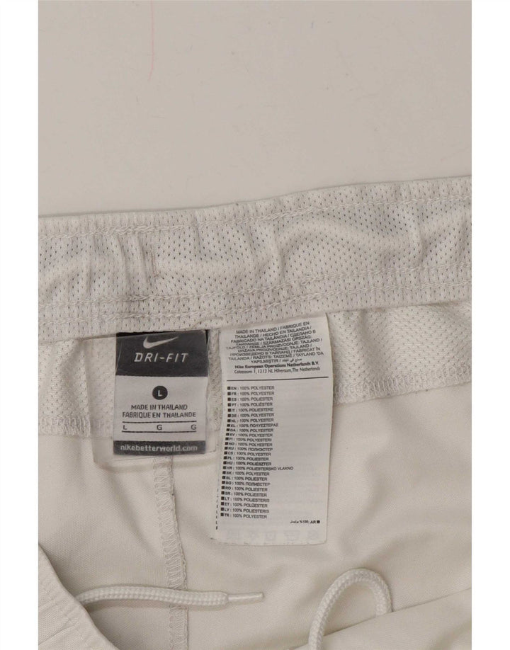 Pantaloni scurți sport Nike Dri Fit pentru bărbați, mari, alb, din poliester