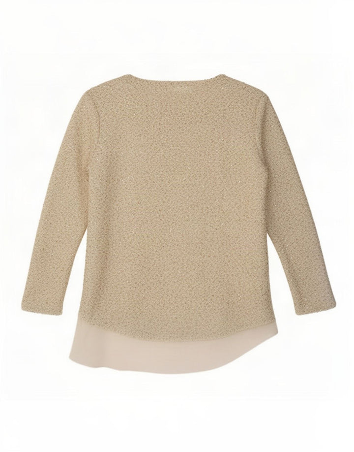 Top cu tunică Zara pentru femei cu mâneci 3/4 UK 16, mare, bej, poliester