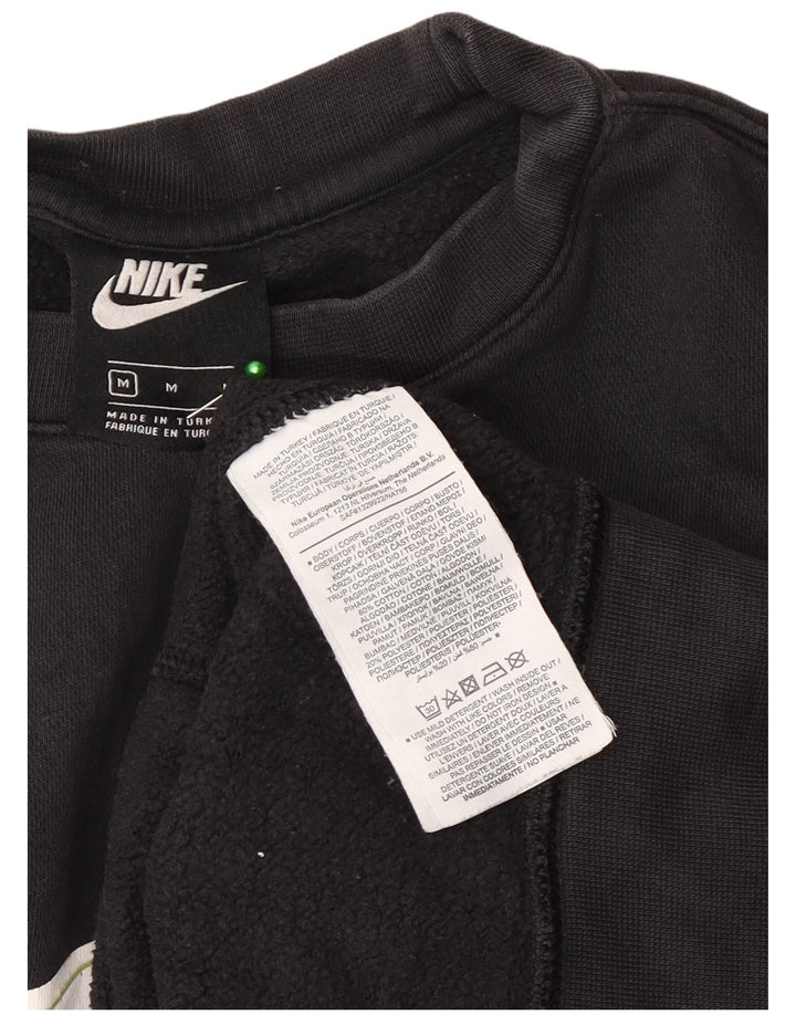 Hanorac grafic pentru bărbați Nike Pulover mediu din bumbac negru
