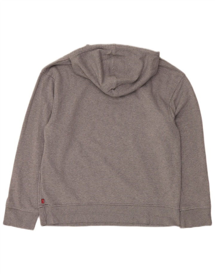Pulover cu glugă cu grafică relaxată pentru bărbați LEVI'S, bumbac, gri mediu