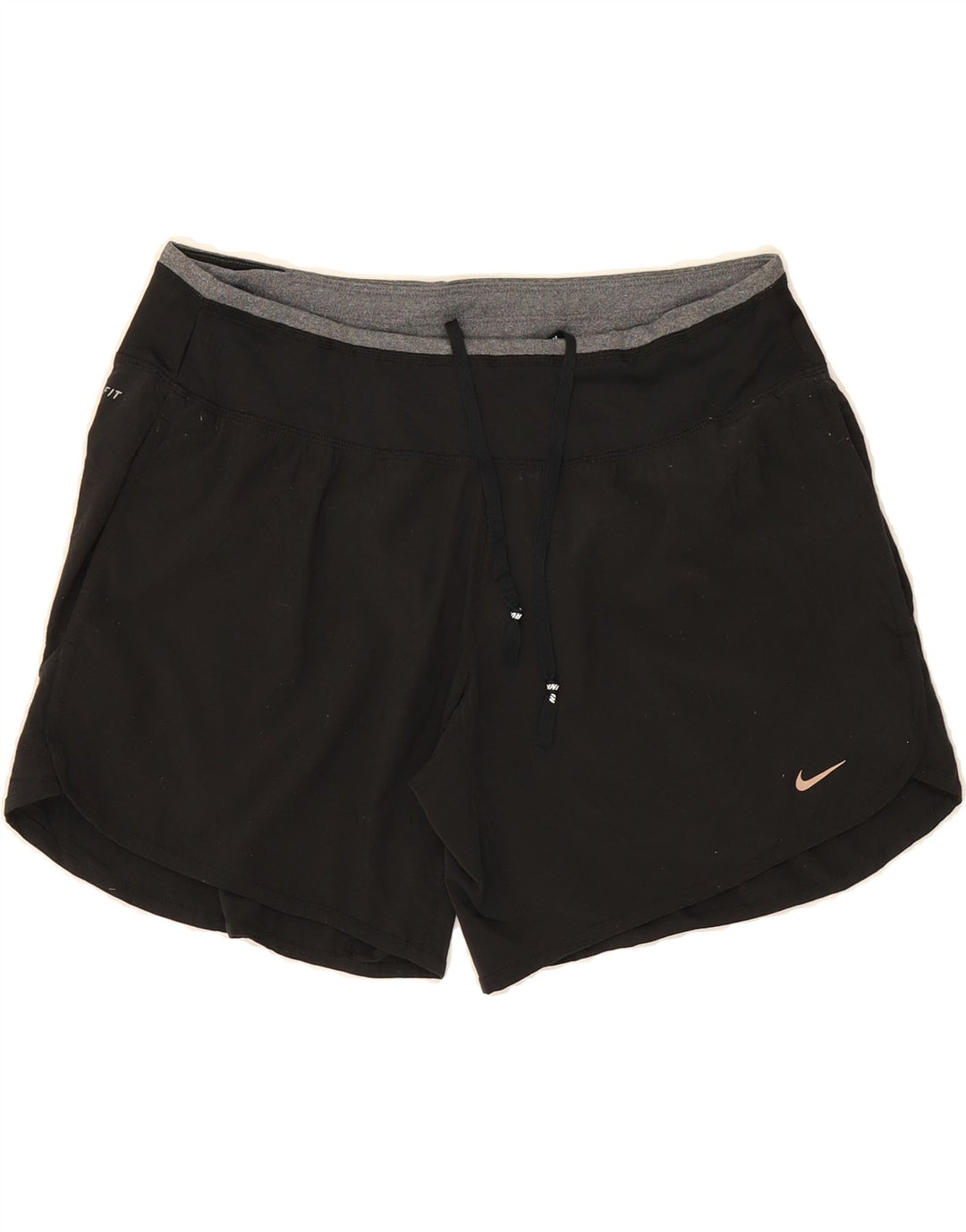 Pantaloni scurti sport NIKE Dri Fit pentru femei UK 14 Poliester mediu negru