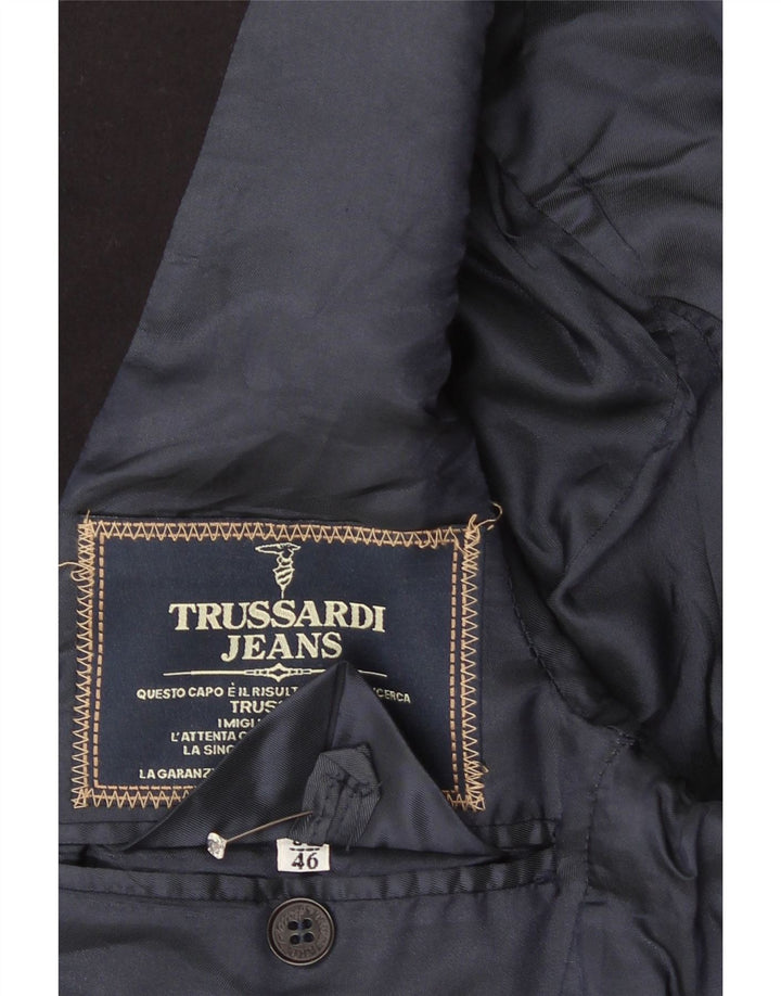 Jachetă pentru bărbați Trussardi Jeans cu 2 nasturi IT 46 Small Black
