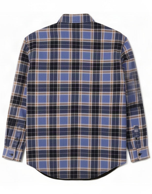 Vintage Mens Lumberjack Flannel Shirt Small Blue Carid Bumbac