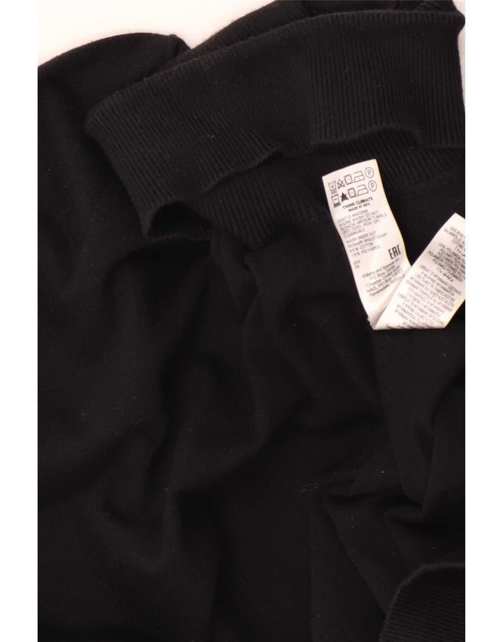Pulover pentru bărbați Marks & Spencer cu gât rulat, mare, negru, bumbac