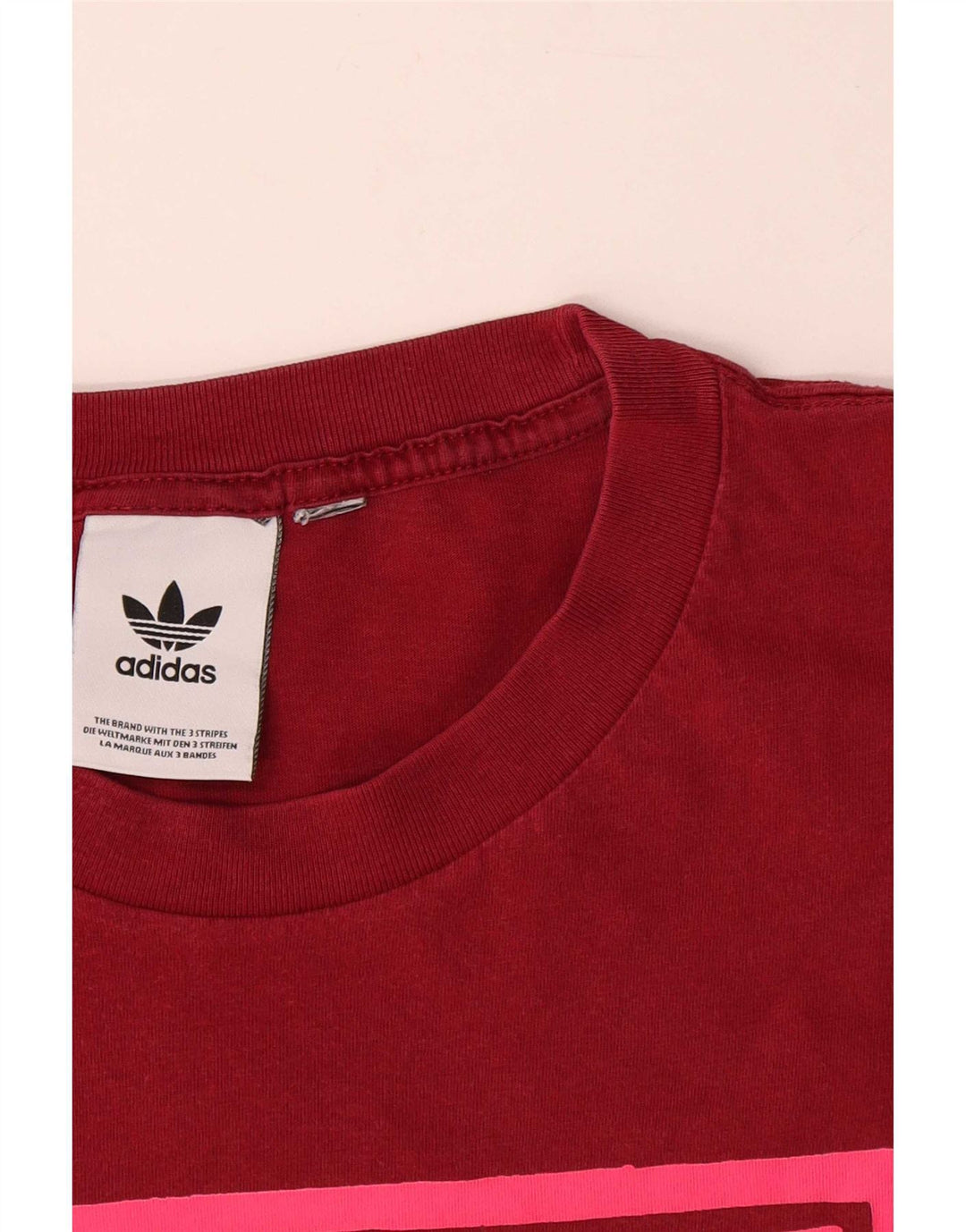 Tricou grafic cu trei dungi Adidas pentru bărbați Top mare roșu