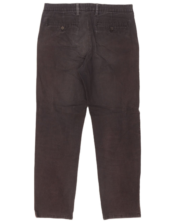 Marks & Spencer Pantaloni chino pentru bărbați, drepți, cu ajustare normală, L34 L31, negru
