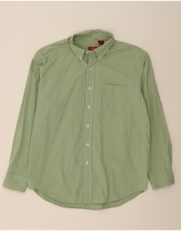 IZOD Mens Shirt Large Green Check Cotton Vintage Izod and Second-Hand Izod from Messina Hembry 