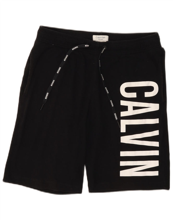 Pantaloni scurți de baie CALVIN KLEIN pentru bărbați, bumbac negru mediu
