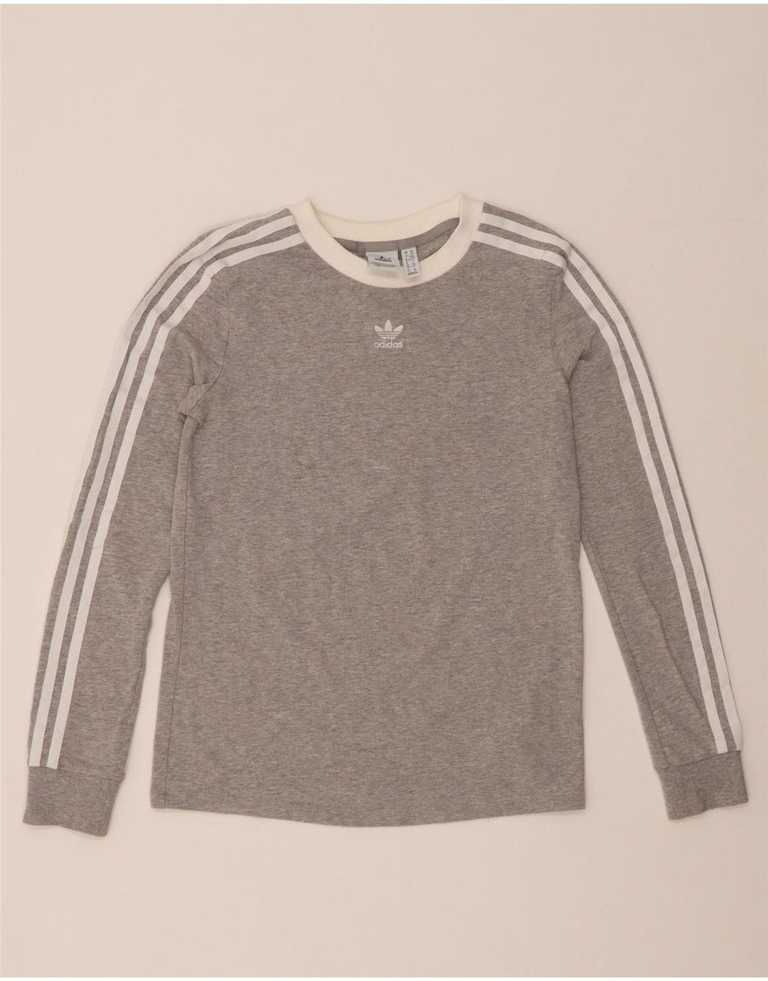 Top pentru femei ADIDAS cu mânecă lungă UK 6 XS, bumbac cu pete gri
