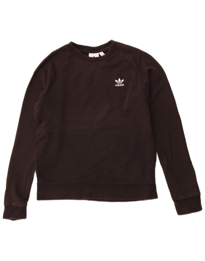 Hanorac pentru femei Adidas Jumper mic, negru, bumbac