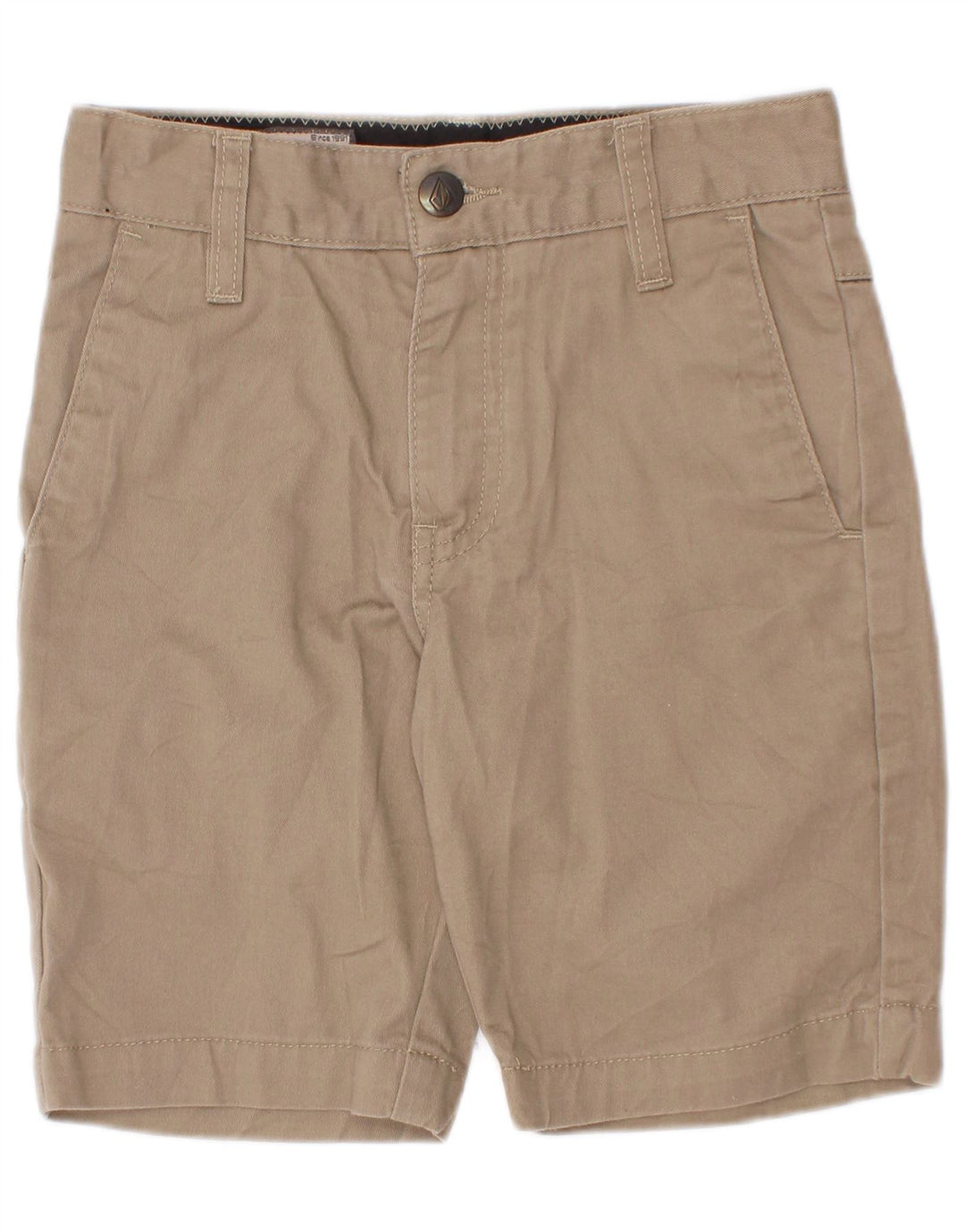 Pantaloni scurți chino pentru băieți Volcom 7-8 ani W22 bumbac bej