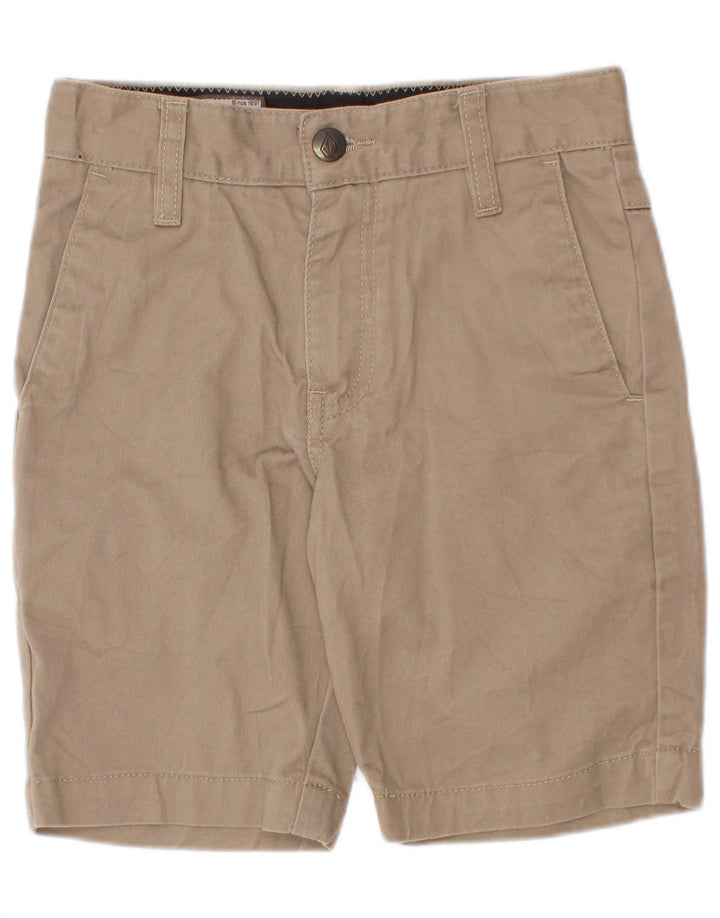 Pantaloni scurți chino pentru băieți Volcom 7-8 ani W22 bumbac bej