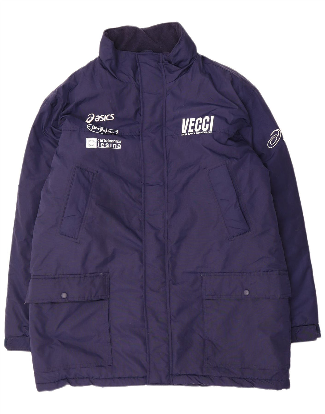 Jachetă căptușită cu grafică pentru bărbați Asics UK 42 XL Nailon bleumarin